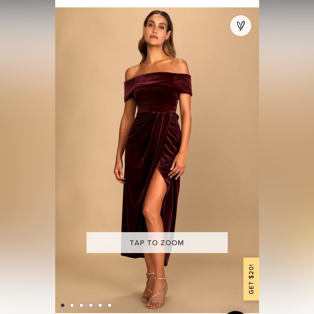 Lulu’s Velvet Burgundy Wedding Guest dress